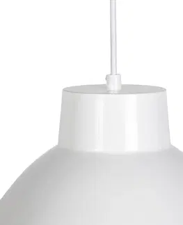 Zavesne lampy Sada 2 priemyselných závesných žiaroviek biela stmievateľná 38 cm - Anteros