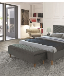 Manželské postele čalúnené Signal Manželská posteľ AZURRO Velvet | 140 x 200 cm Farba: Sivá