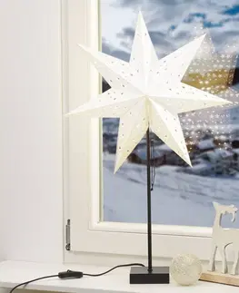 Vianočné svetelné hviezdy Markslöjd Stojaca hviezda Solvalla, výška 69 cm, striebro