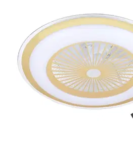Ventilátory  LED Stmievateľné stropné svietidlo s látorom ZONDA LED/48W/230V zlatá + DO 
