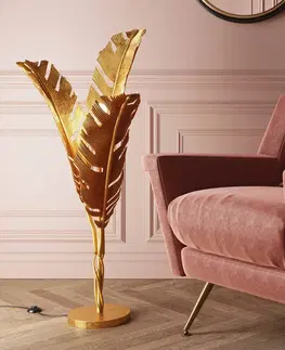 Stojacie lampy KARE Stojacia lampa KARE Akile s listovým dizajnom výška 123 cm