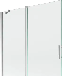 Sprchové dvere MEXEN/S - Velar Dvojkrídlová posuvná vaňová zástena 140 x 150 cm, transparent, chróm 896-140-000-01-01