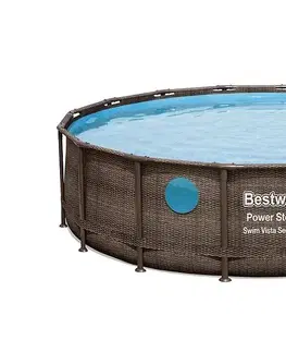 Bazény rámové Bazén rámový s filtráciou rattan/doska 4,88x1,22m 56725