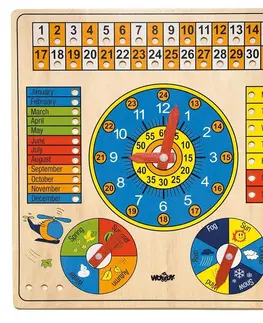 Náučné hračky WOODY - Viacúčelový kalendár - Aj verzia