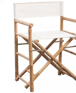 Záhradné kreslá a stoličky Skladacie režisérske kreslo 2 ks bambus Dekorhome
