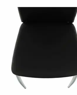 Stoličky Jedálenská stolička, ekokoža čierna/chróm, ERVINA