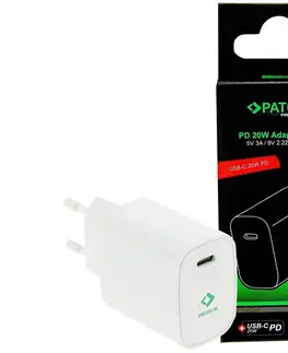 Predlžovacie káble PATONA PATONA - Nabíjací adaptér USB-C Power delivery 20W/230V biela 