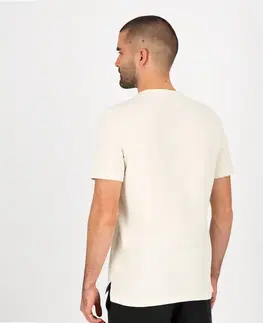 fitnes Bavlnené pánske tričko na fitnes s krátkym rukávom sivé