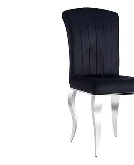 Jedálenské stoličky KING VELVET jedálenská stolička, čierna 