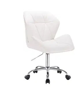 Kancelárske stoličky KONDELA Twist kancelárske kreslo biela / chróm