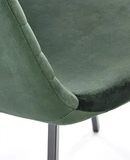 Jedálenské stoličky HALMAR K462 jedálenská stolička tmavozelená / čierna