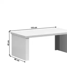 Konferenčné stolíky Konferenčný stolík, 110cm, biela, ARYAN