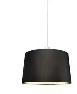 Zavesne lampy Moderná závesná lampa biela s tienidlom 45 cm čierna - Combi 1