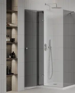 Vane MEXEN/S - Roma sprchovací kút 90x90, grafit, chróm + biela vanička so sifónom 854-090-090-01-40-4010