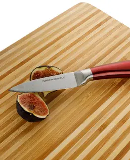 Sady nožov TEMPO-KONDELA JAVED, sada nožov v stojane, 8 ks, červená