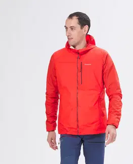 bundy a vesty Pánska horolezecká vetruvzdorná bunda červená