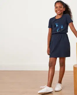Dresses Detské džersejové šaty s obojstrannými flitrami