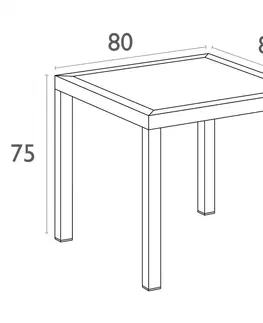 Záhradné stoly Záhradný stôl 80 cm Tmavosivá