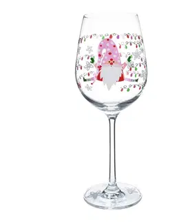 Poháre TEMPO-KONDELA TIPSY TRIO, poháre na víno, set 3 ks, 450 ml, číre so zimným motívom