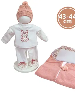 Hračky bábiky LLORENS - M844-44 oblečenie pre bábiku bábätko NEW BORN veľkosti 43-44 cm