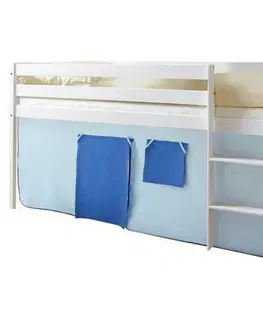 Vyvýšené detské postele Posteľ s priestorom na hru Malte Záves Modrý