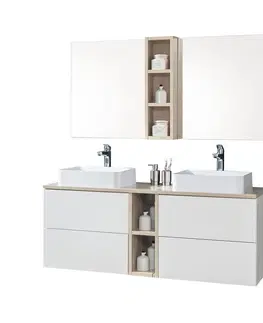 Kúpeľňový nábytok MEREO - Aira, kúpeľňová skrinka s umývadlom z liateho mramoru 121 cm, biela CN713M