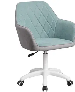 Kancelárske stoličky KONDELA Santy kancelárske kreslo mentolová / sivá / biela