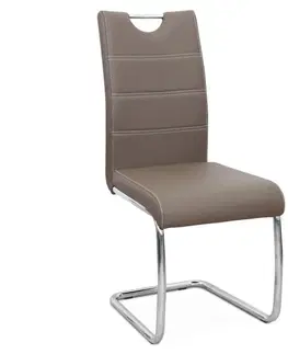 Jedálenské stoličky KONDELA Abira New jedálenská stolička hnedá / chróm