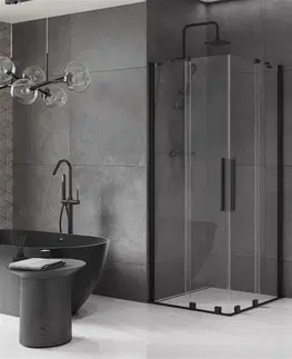 Sprchovacie kúty MEXEN/S - Velar Duo štvorcový sprchovací kút 80 x 80, transparent, čierna 871-080-080-02-70