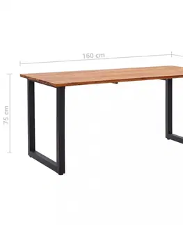 Záhradné stoly Záhradný stôl hnedá / čierna Dekorhome 180x90x75 cm