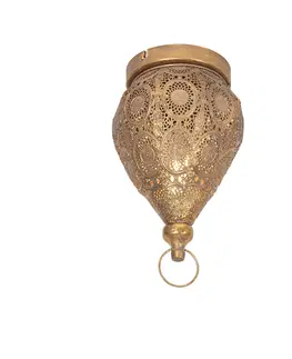 Stropne svietidla Orientálna stropná lampa zlatá 19 cm - Mauglí