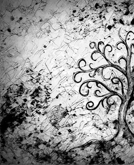 Samolepiace tapety Samolepiaca tapeta čiernobiely symbol stromu života