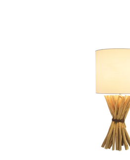 Stolné lampy LuxD 24282 Dizajnová stolná lampa Leonel 54 cm longan