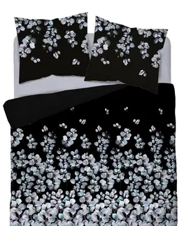 Posteľná bielizeň Súprava 1+1 posteľnej bavlnenej obliečky, Dafné, čierne