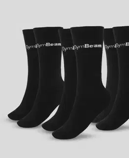 Spodné prádlo a plavky GymBeam Ponožky 3/4 Socks 3Pack Black  XL/XXL