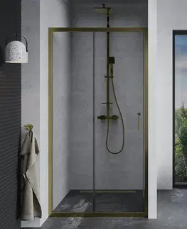 Sprchovacie kúty MEXEN - Apia posuvné sprchové dvere 130, transparent, zlaté 845-130-000-50-00