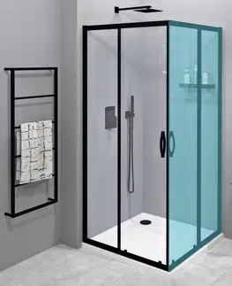 Sprchovacie kúty GELCO - SIGMA SIMPLY BLACK sprchové dvere posuvné pre rohový vstup 1000 číre sklo GS2110B