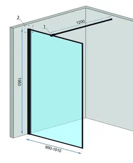Sprchové dvere REA - Sprchová zástena Bler L/P 100 čierna REA-K7634