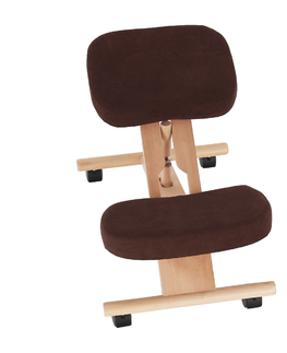Jedálenské stoličky KONDELA Flonet ergonomická kľakačka hnedá / buk