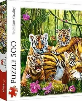 Hračky puzzle TREFL - puzzle Tigria rodinka 500