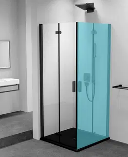 Sprchovacie kúty POLYSAN - ZOOM BLACK sprchové dvere skladacie 900 lavé, číre sklo ZL4915BL