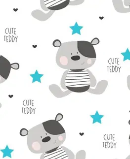 Chrániče na matrace New Baby Nepremokavá flanelová podložka Cute Teddy biela, 57 x 47 cm