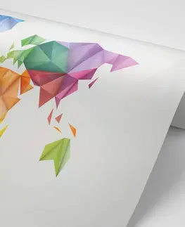 Samolepiace tapety Samolepiaca tapeta farebná mapa sveta v štýle origami