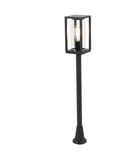 Vonkajsie osvetlenie Stojanové vonkajšie svietidlo čierne 100 cm so zemným hrotom a káblovou objímkou - Charlois