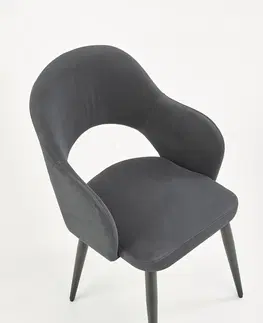Jedálenské stoličky HALMAR K364 jedálenská stolička tmavosivá / čierna