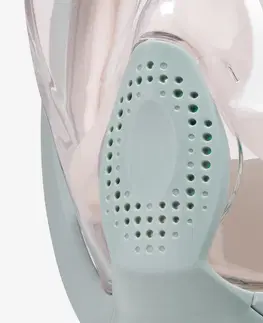 šnorchl Celotvárová maska Easybreath 540 pre dospelých s akustickým ventilom kaki-ružová