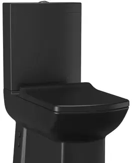 Kúpeľňa SAPHO - LARA WC sedátko, SLIM, Soft Close, čierna matná KC1603.01