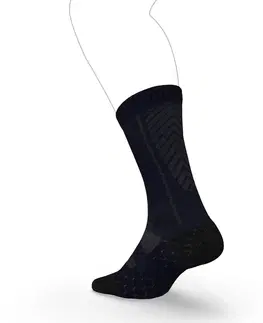 ponožky Ponožky na beh Run900 po lýtka s vlnou merino tmavomodré