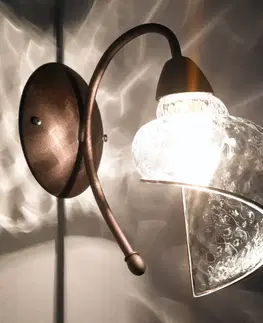Nástenné svietidlá Siru Nástenné svietidlo Chiocciola bronz, číre sklo