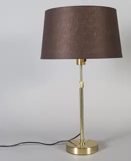 Stolove lampy Stolová lampa zlatá / mosadz s hnedým tienidlom nastaviteľná 35 cm - Parte